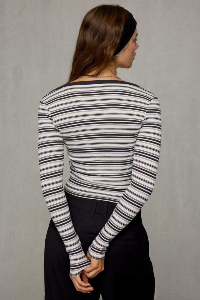 BDG Off-Duty Ribbed Scoop Neck Long Sleeve Tee #3