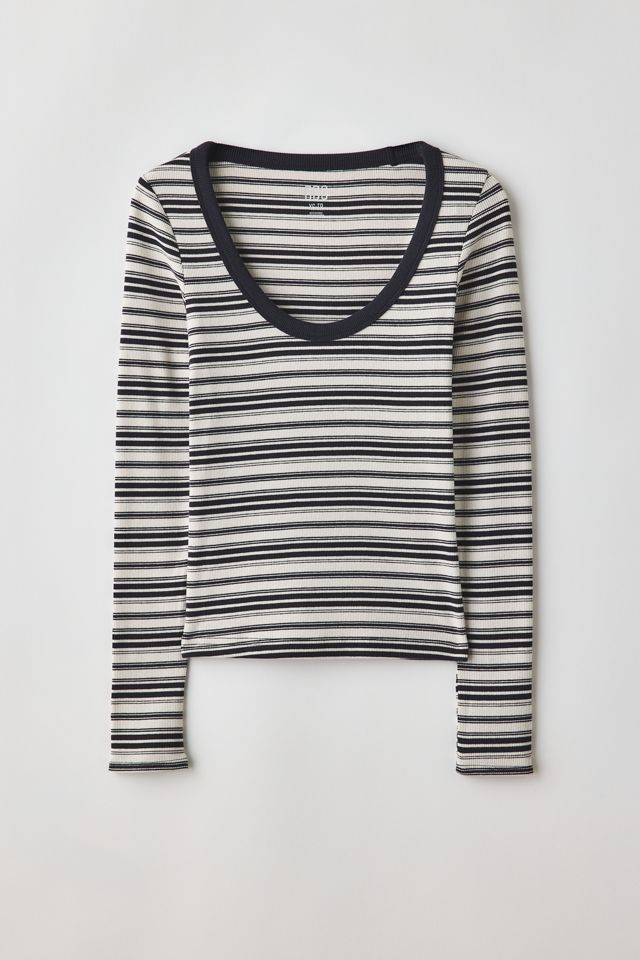 BDG Off-Duty Ribbed Scoop Neck Long Sleeve Tee #4