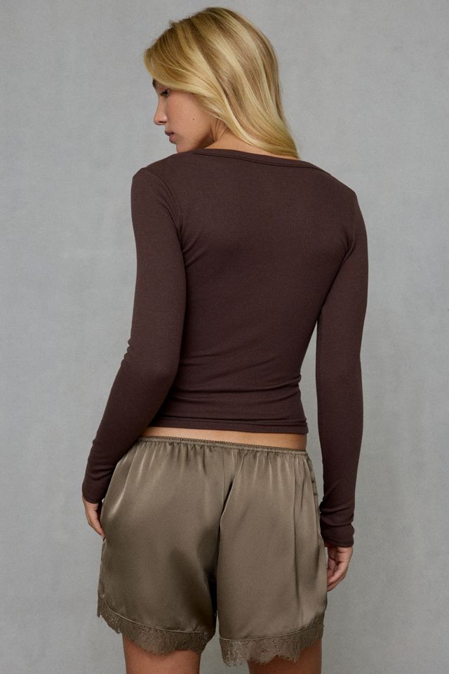 BDG Off-Duty Ribbed Scoop Neck Long Sleeve Tee #3