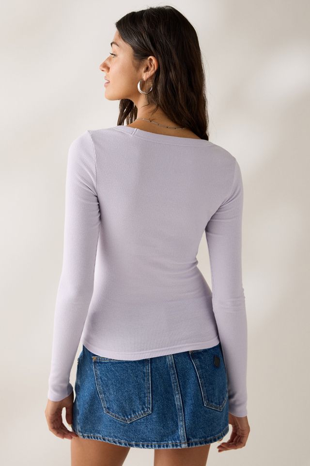 BDG Off-Duty Ribbed Scoop Neck Long Sleeve Tee #3