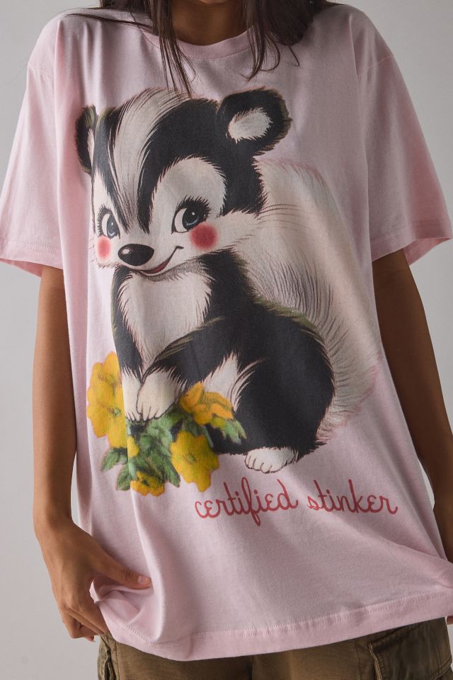Stinkin’ Cute Skunk Graphic Oversized T-Shirt Dress #3