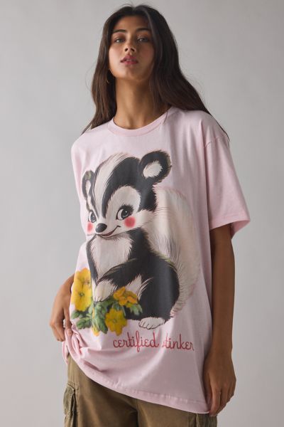Stinkin’ Cute Skunk Graphic Oversized T-Shirt Dress