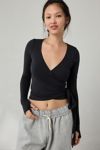 Out From Under Bec Long Sleeve Ballet Wrap Top
