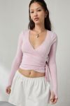 Out From Under Bec Long Sleeve Ballet Wrap Top