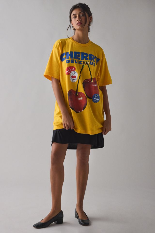 Cherry Delicious Graphic Oversized T-Shirt Dress #3
