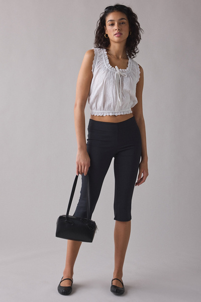 Kimchi Blue Juniper Lace Trim Button-Front Crop Tank Top