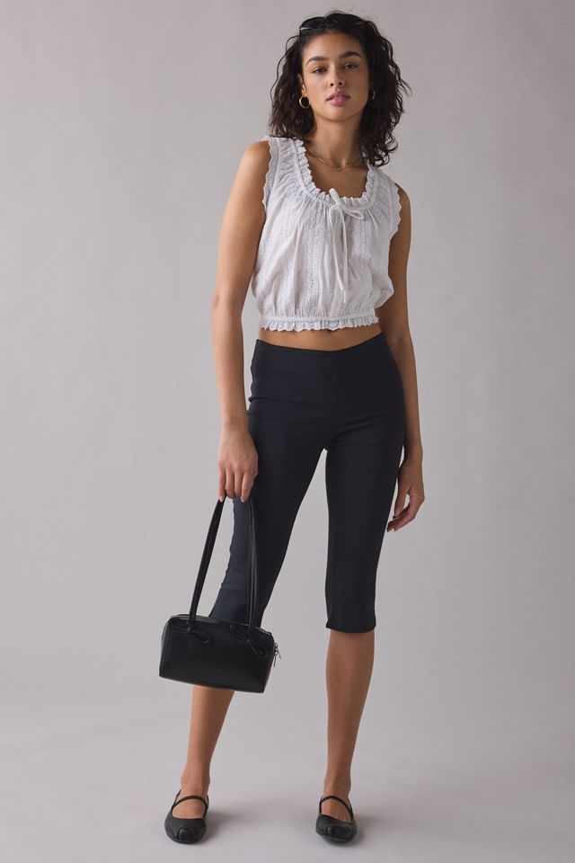 Kimchi Blue Juniper Lace Trim Tie-Front Crop Tank Top #1