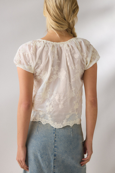 Kimchi Blue Meadow Short Sleeve Lace Bed Jacket