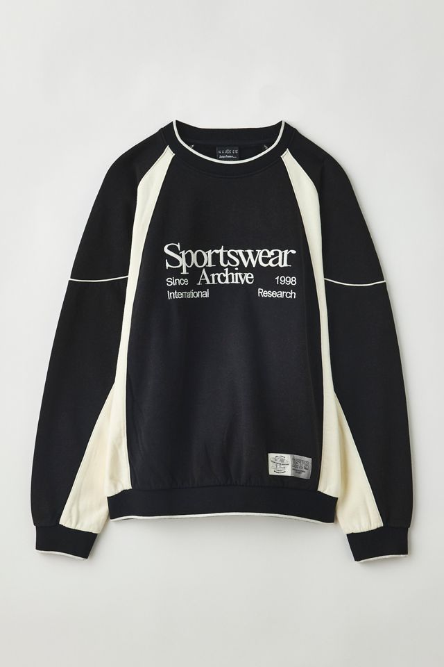 iets frans… Sporty Paneled Crew Neck Sweatshirt #5