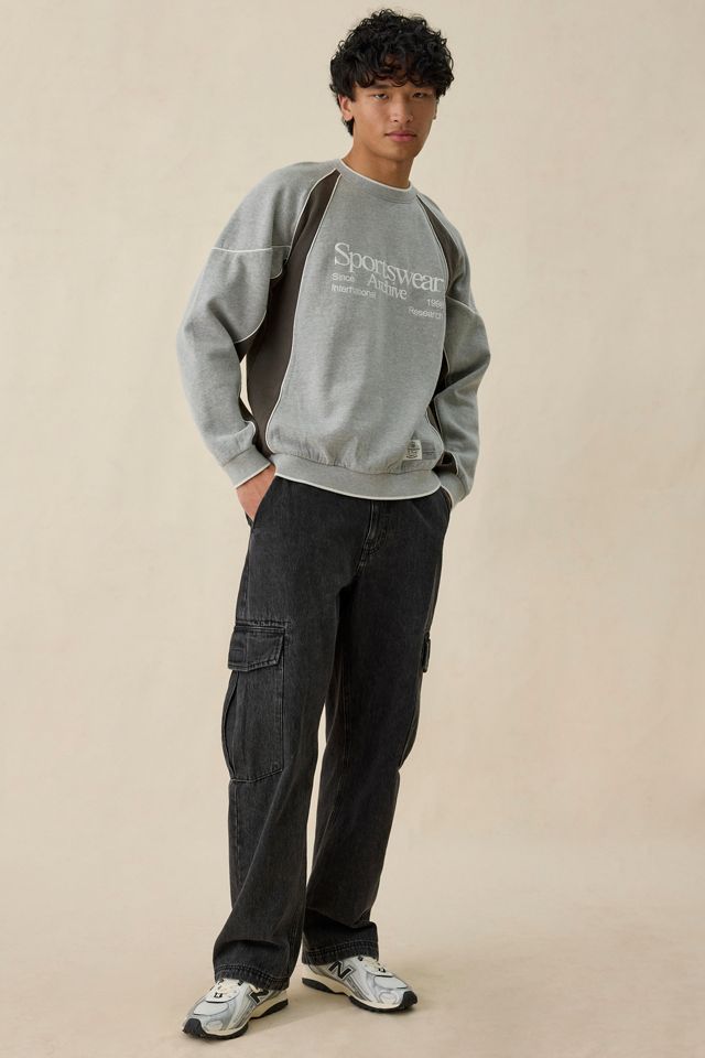 iets frans… Sporty Paneled Crew Neck Sweatshirt #3