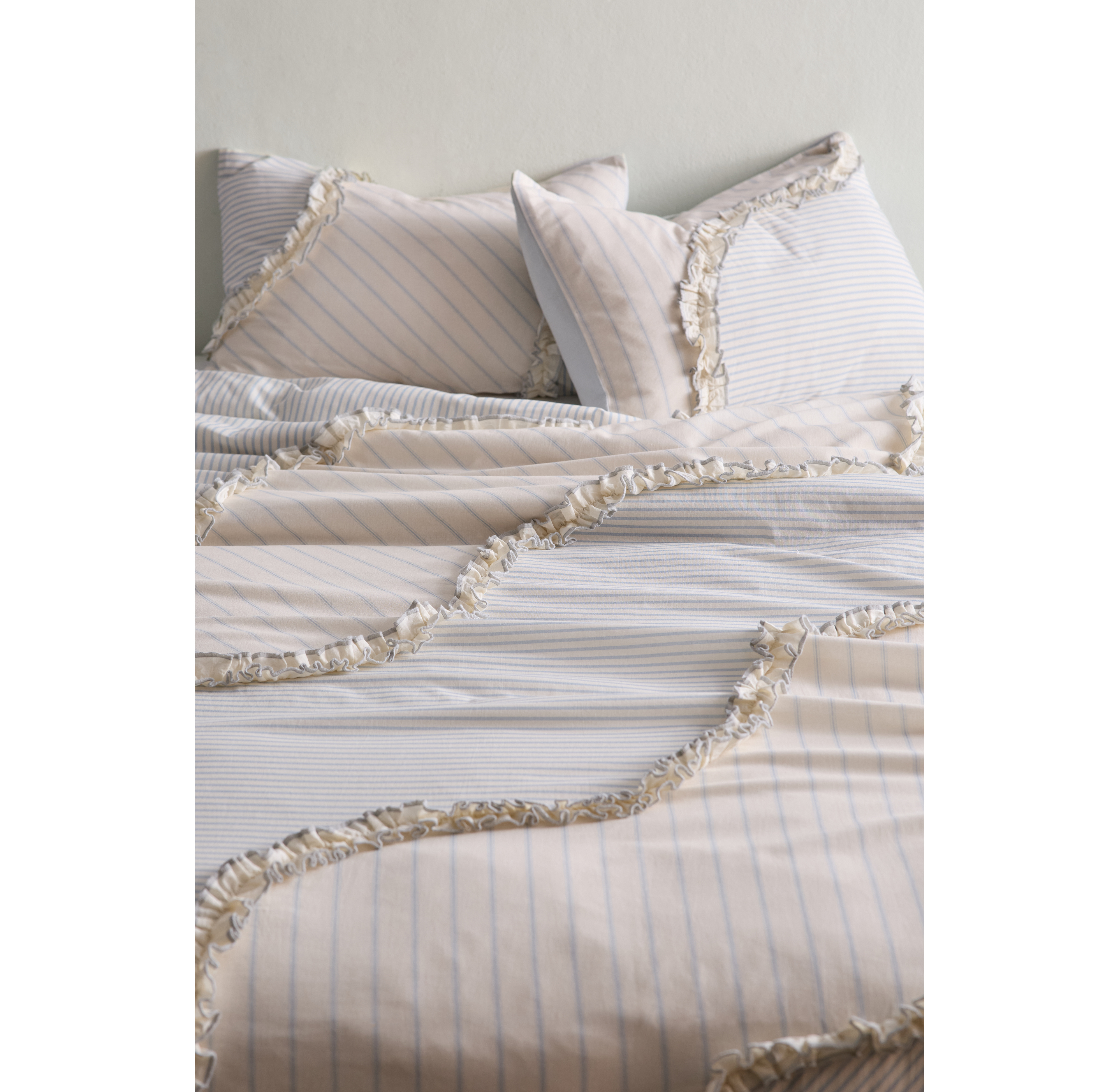 Charlie Striped Ruffle Cotton Duvet Cover
