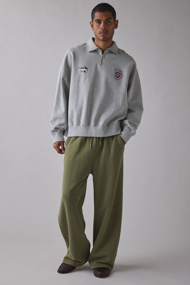 iets frans… Silas Badge Quarter Zip Polo Sweatshirt | Urban Outfitters
