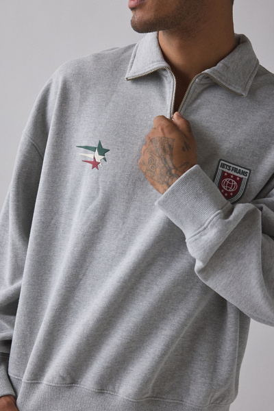 iets frans… Silas Badge Quarter Zip Polo Sweatshirt