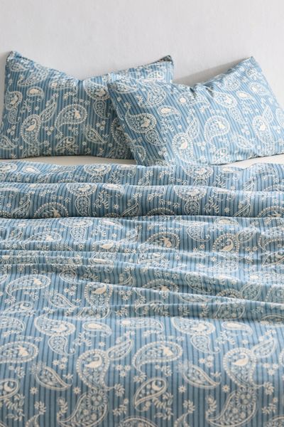 Parker Paisley Striped Patterned Duvet Cover
