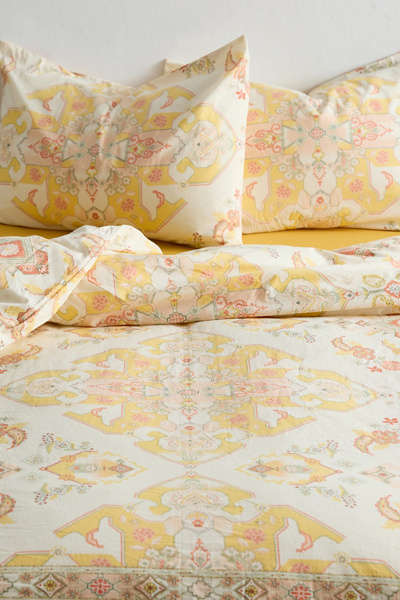 Acacia Medallion Rug Patterned Duvet Cover Set in Yellow at Urban Outfitters