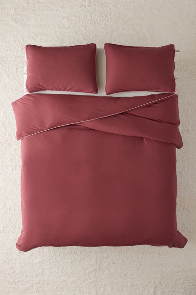 Piper Cotton Piped Trim Tied Duvet Cover