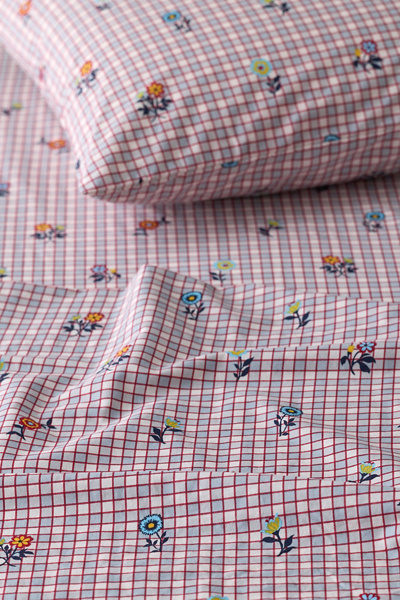 Bailee Boho Floral Checkered Patterned Sheet Set