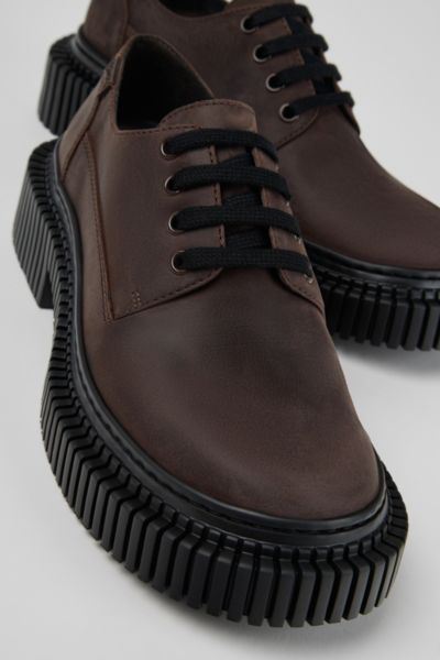 Camper Pix Berlin Leather Oxford Shoe In Brass, Women's At Urban Outfitters In Gold