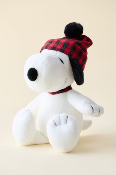 Peanuts Snoopy Winter Plaid Hat Plushie