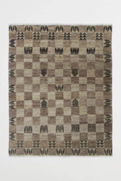 Revival Mackintosh Hand-knotted Wool Rug In Taupe At Urban Outfitters