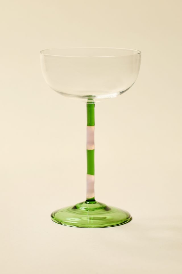 Striped Stem Coupe Cocktail Glass #1