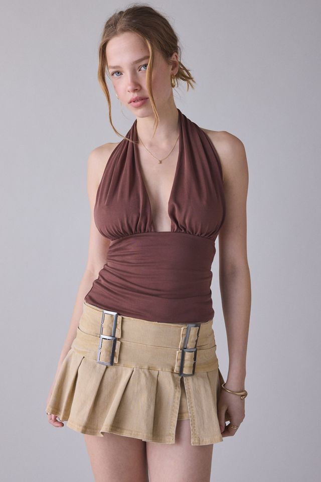 UO Party For You Jersey Knit Plunging Halter Top #1