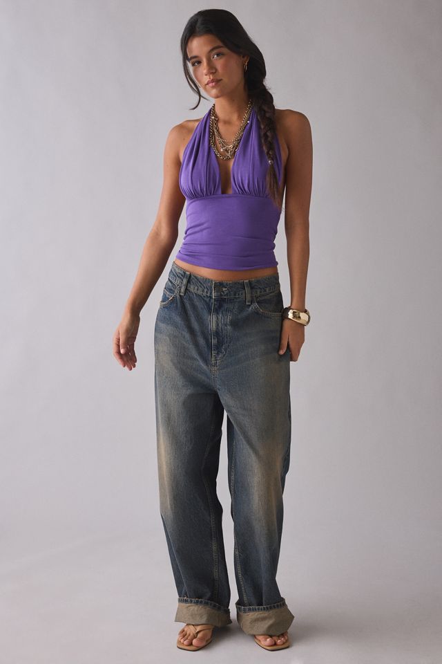 UO Party For You Jersey Knit Plunging Halter Top #3