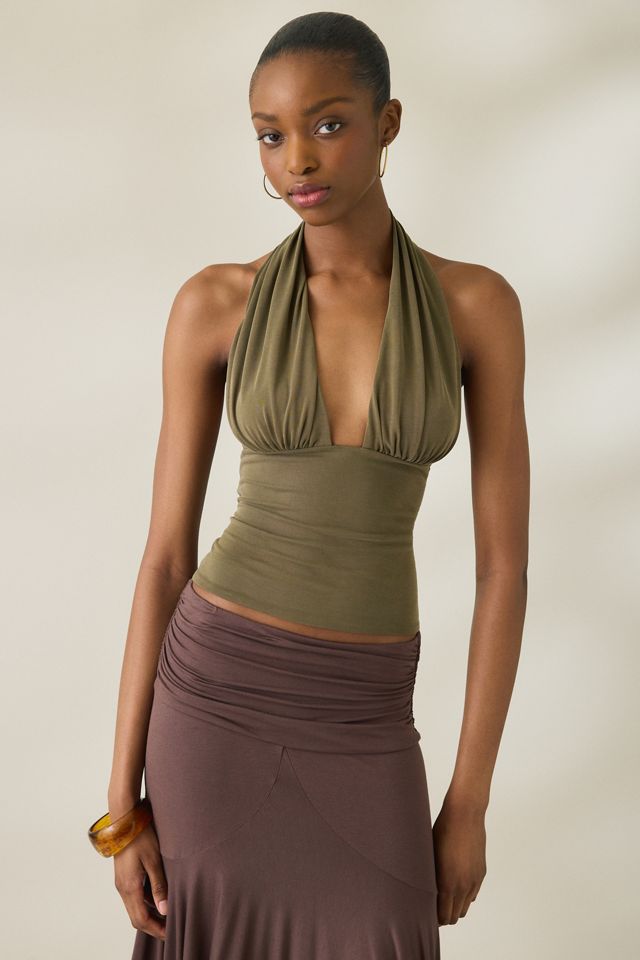 UO Party For You Jersey Knit Plunging Halter Top #3