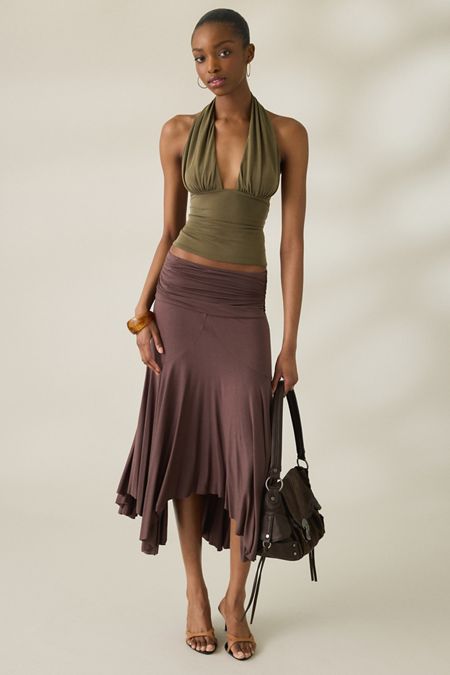 jaded london brown dress Mena Asymmetric Mini Jaded London Draped Xxl Sleeve