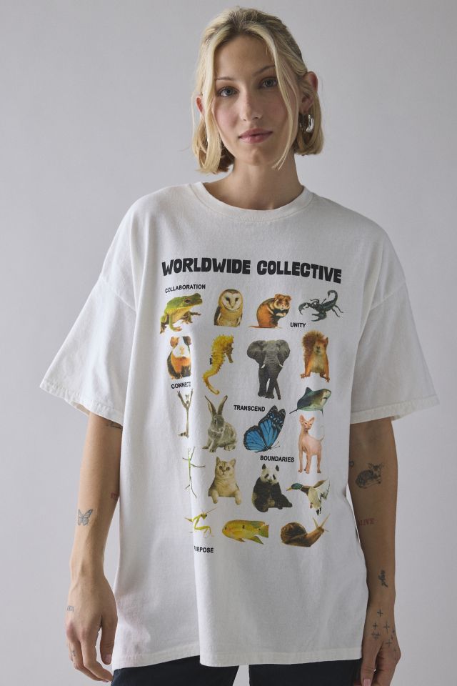 Worldwide Collective Wildlife Graphic Oversized Tee #3