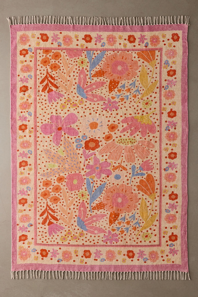 Kaia Floral Digital Printed Chenille Rug