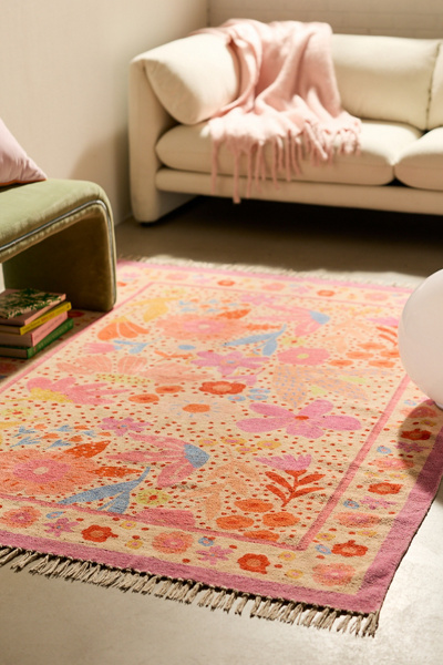 Kaia Floral Digital Printed Chenille Rug