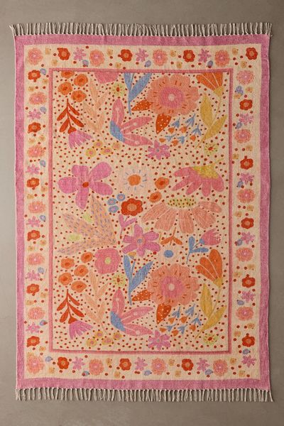 Kaia Floral Digital Printed Chenille Rug