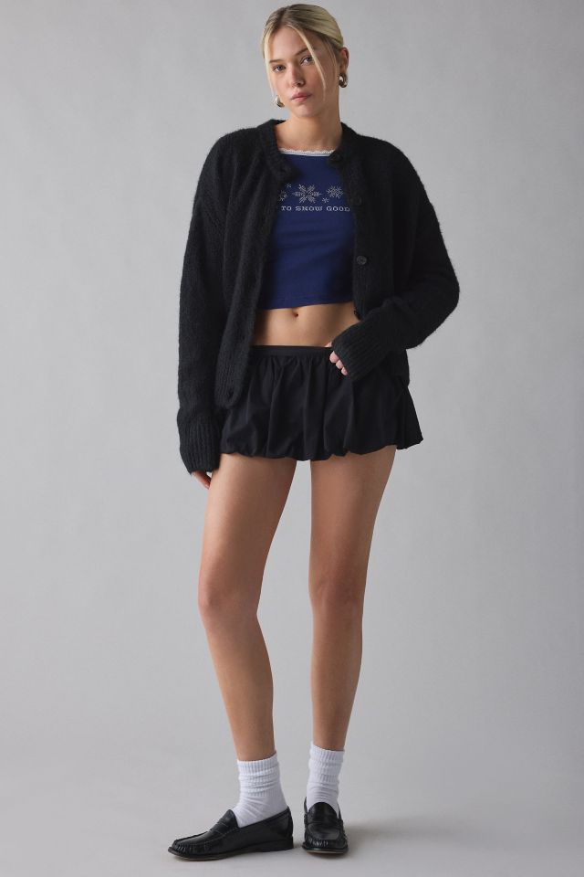 Up To Snow Good Rhinestone Graphic Boatneck Long Sleeve Tee #2