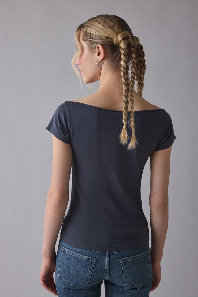 T-shirt moulant graphique en strass Lovers à épaules dénudées #3