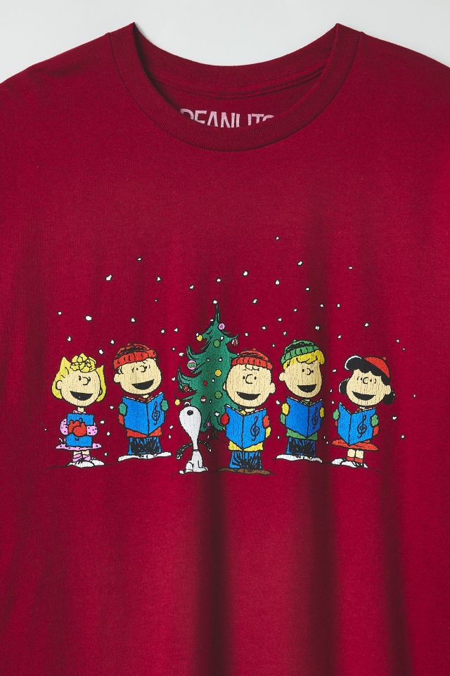 Peanuts Charlie Brown Holiday Carolers Graphic Tee #1