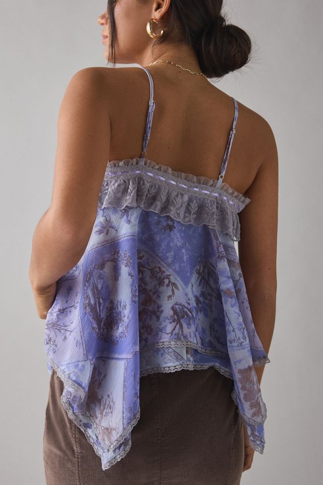 Kimchi Blue Willow Flounce Asymmetric Tiered Lace Trim Cami #3