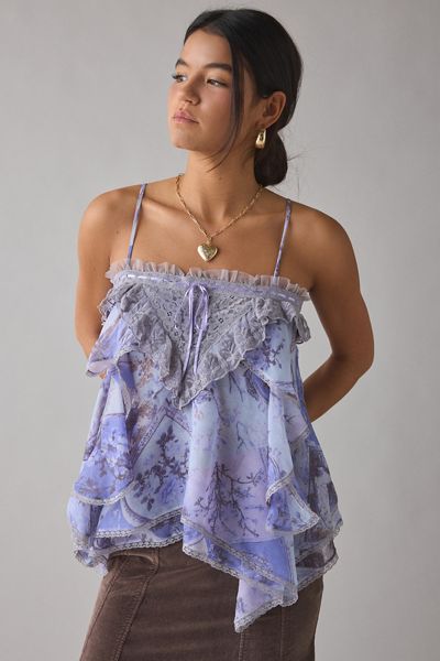 UO Paris Paisley Asymmetrical Cami | Urban Outfitters