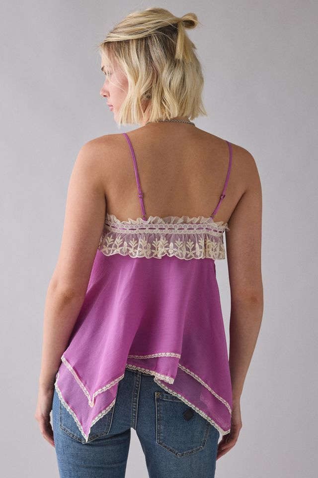 Kimchi Blue Willow Camisole asymétrique à volants superposés et garniture en dentelle #3