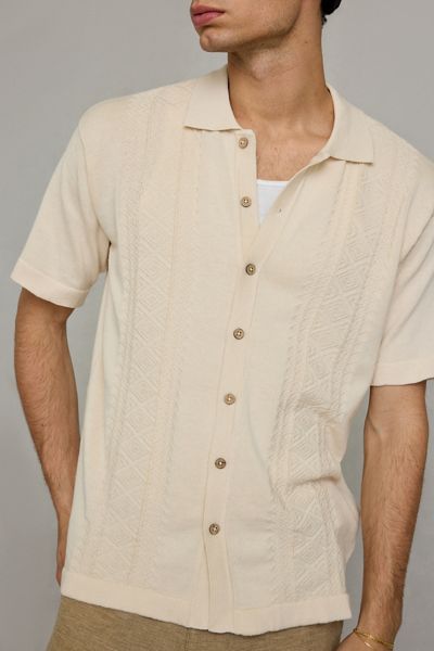 The Critical Slide Society Trader Knit Short Sleeve Polo Sweater
