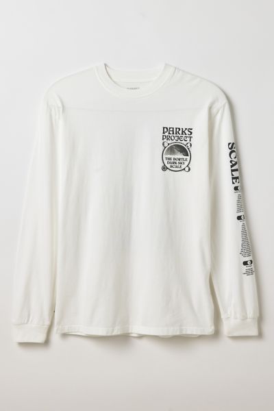 Parks Project Checklist Graphic Long Sleeve Tee In White, Men's At Urban Outfitters In White