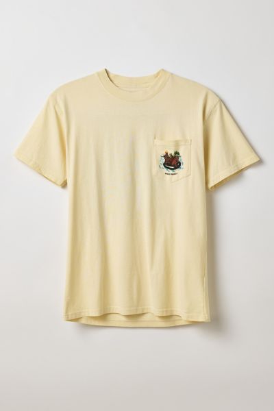 Parks Project Bear Graphic Pocket Tee In Cream, Men's At Urban Outfitters In Yellow