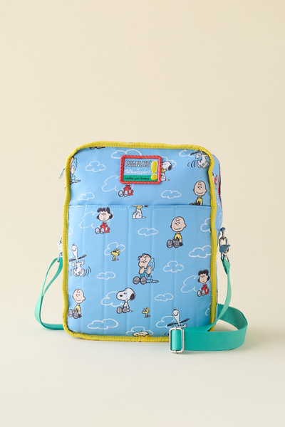 Whatever! Makes You Happy Peanuts Color Block Denim & Canvas Reversible Bag