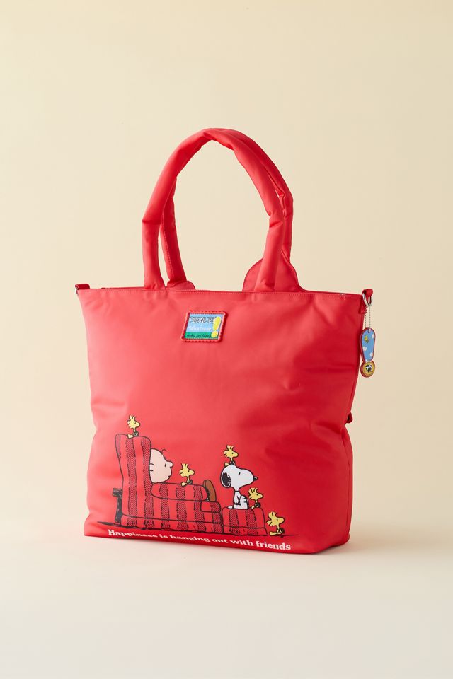 Whatever! Makes You Happy Peanuts Snoopy House Nylon Padded Tote Bag #1