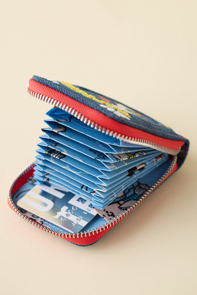Whatever! Makes You Happy Peanuts Happiness Is A Warm Puppy Denim Accordion Wallet