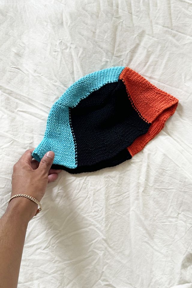Eckhaus Latta Unisex Color Blocked Knit Bucket Hat #1