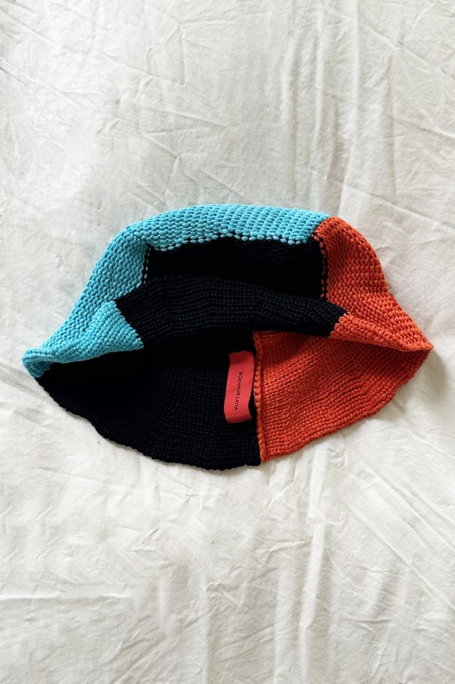 Eckhaus Latta Unisex Color Blocked Knit Bucket Hat #2