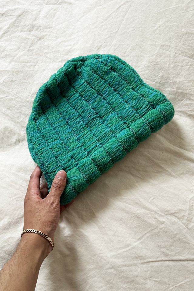 SUNNEI Teal Green Knit Rolled Beanie #1