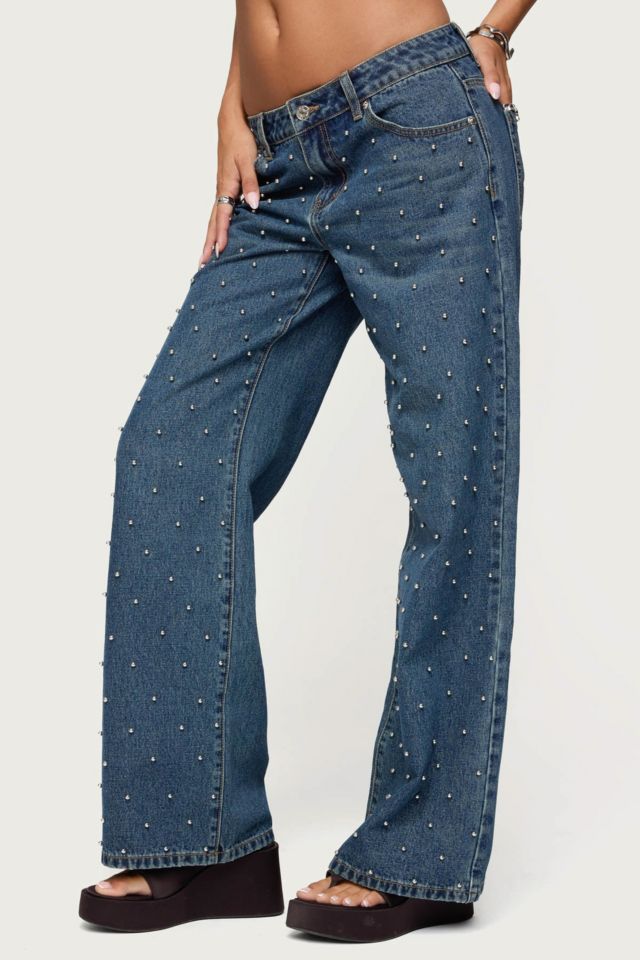 Edikted Esmay Studded Low Rise Jeans #2