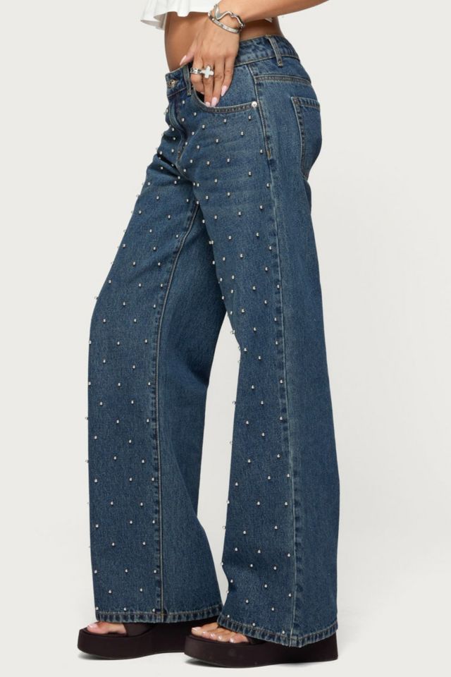 Edikted Esmay Studded Low Rise Jeans #3